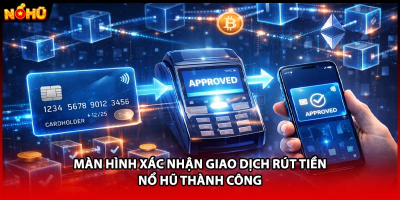 Màn hình xác nhận giao dịch rút tiền Nổ Hũ thành công